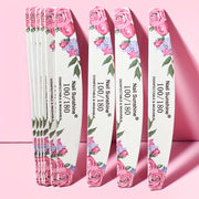 10 Rose Flower Half-Moon Nail Files Unscented Manicure Tools Set