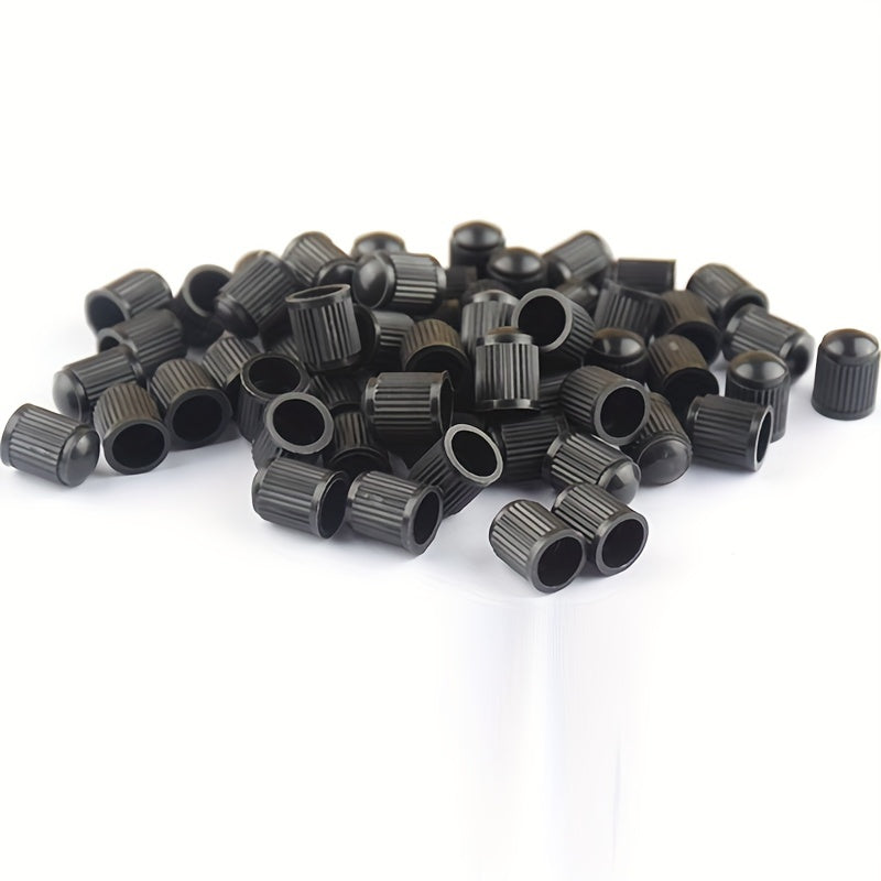 500pcs Black Plastic Tire Valve Caps Universal Dustproof Stem Covers for Cars Bikes Trucks