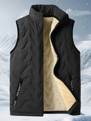 Men's Sleeveless Vest Polyester Stand Collar Solid Casual Fall Winter Outdoor