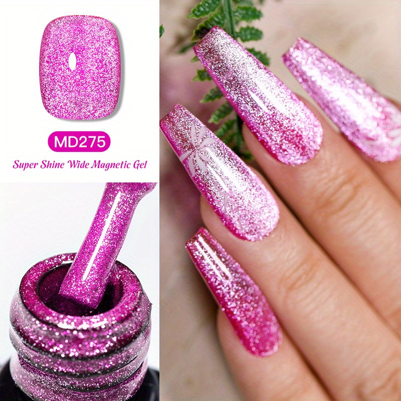 Women Gel Nail Polish 8ml Cat Eye Red Silver Gray UV LED Magnetic