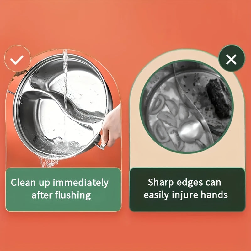 32cm Stainless Steel Double-Flavor Hot Pot Set for Induction, Serves 4-6