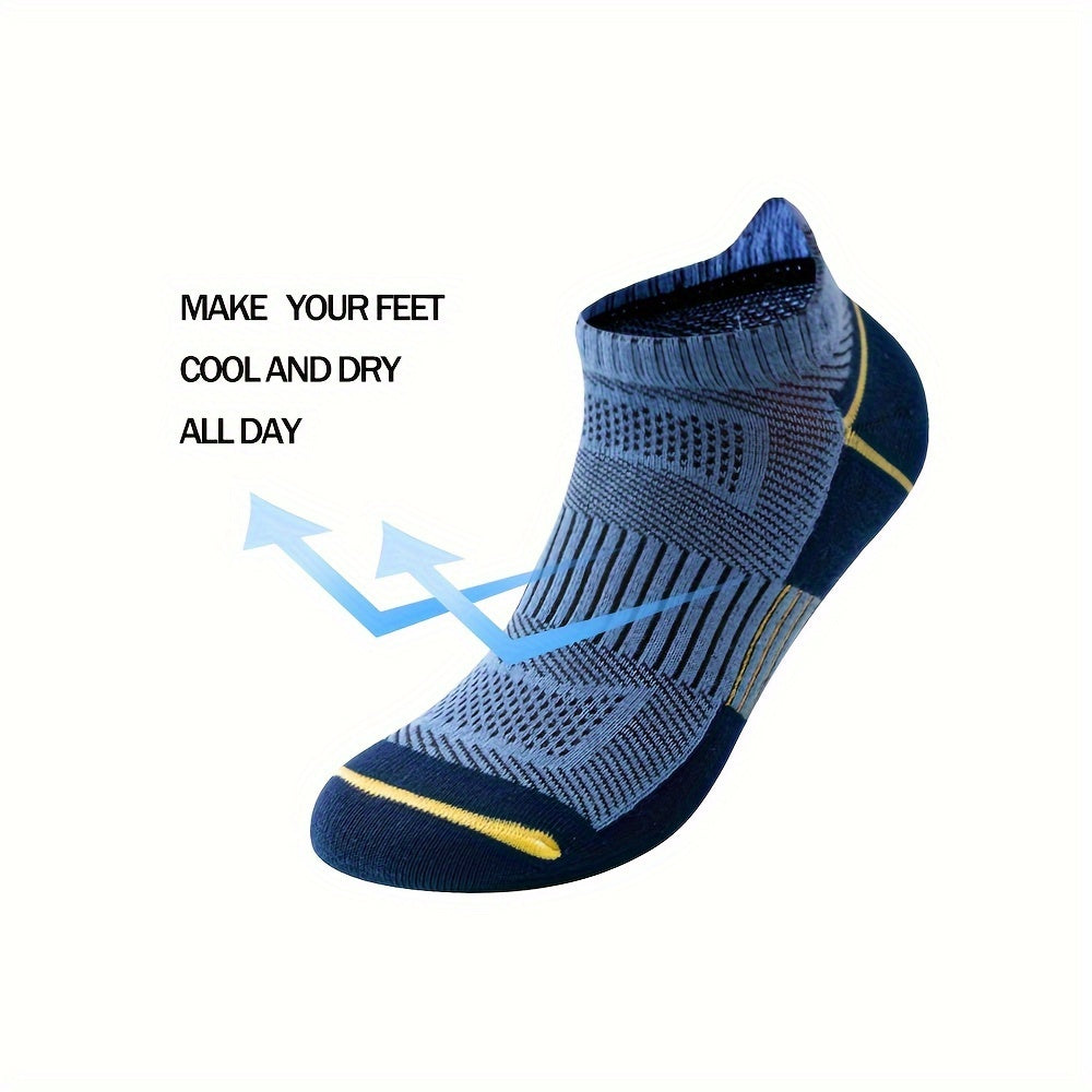 Men's Athletic Socks Breathable Mesh Moisture-Wicking Bright Colors Pack of 6