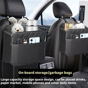 Car Back Seat Organizer with Multiple Pockets and Garbage Bin Storage