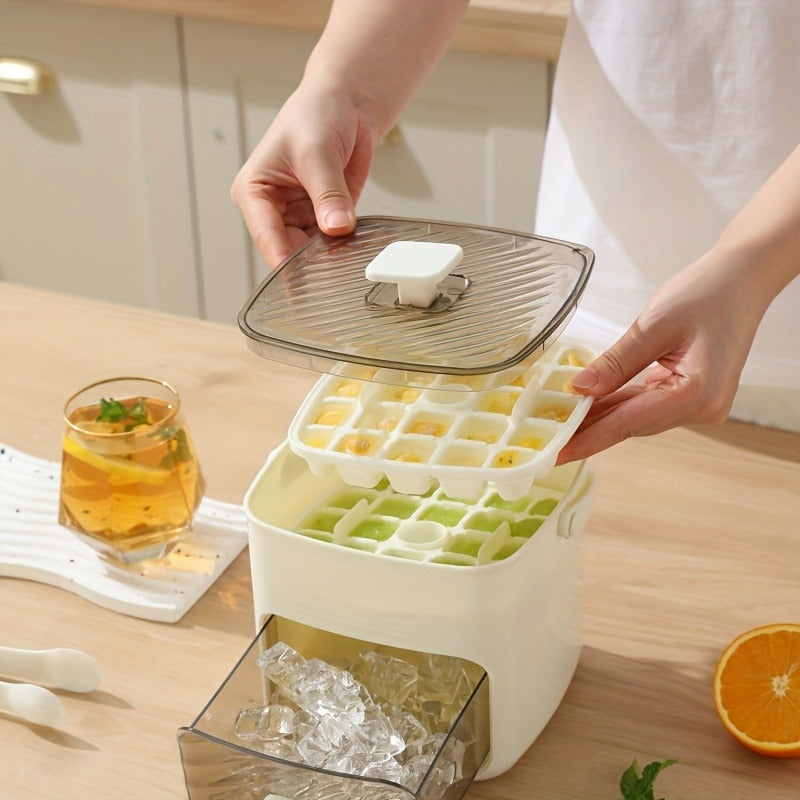 Large 48-Grid Ice Cube Tray Food Grade Plastic Refrigerator Compatible