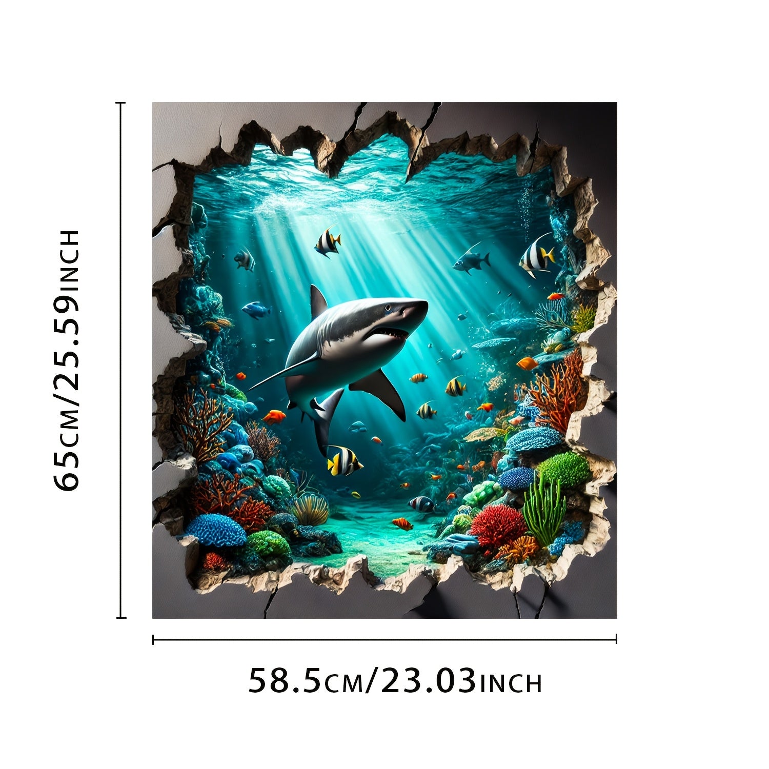 Vinil Magnit Idish Yuvish Qopqog'i - Suv Ostida Shark Sarguzashtini Taqdim Etadi - Suvga Chidamli, Isiga Chidamli, Tozalash Oson. Quvvat Talab Qilmaydi. Portret Yo'nalishi. Oshxonada Muzlatgich Eshigi Dekoratsiyasi Uchun To'rtburchakli Stiker.