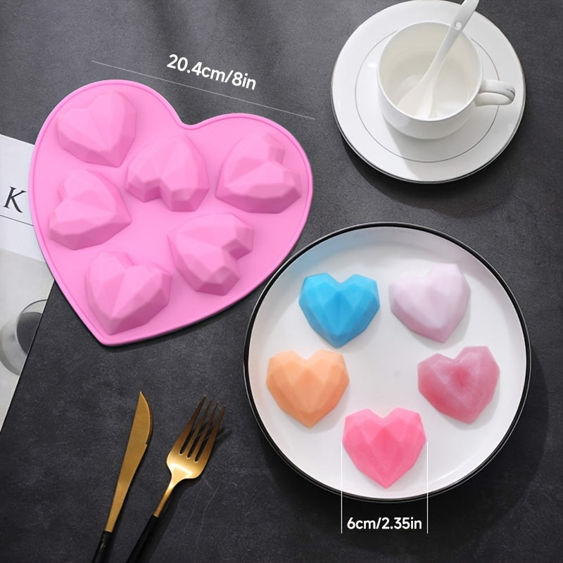 Silicone Baking Mold for 3D Diamond Heart-Shaped Desserts Cake Mousse Candy