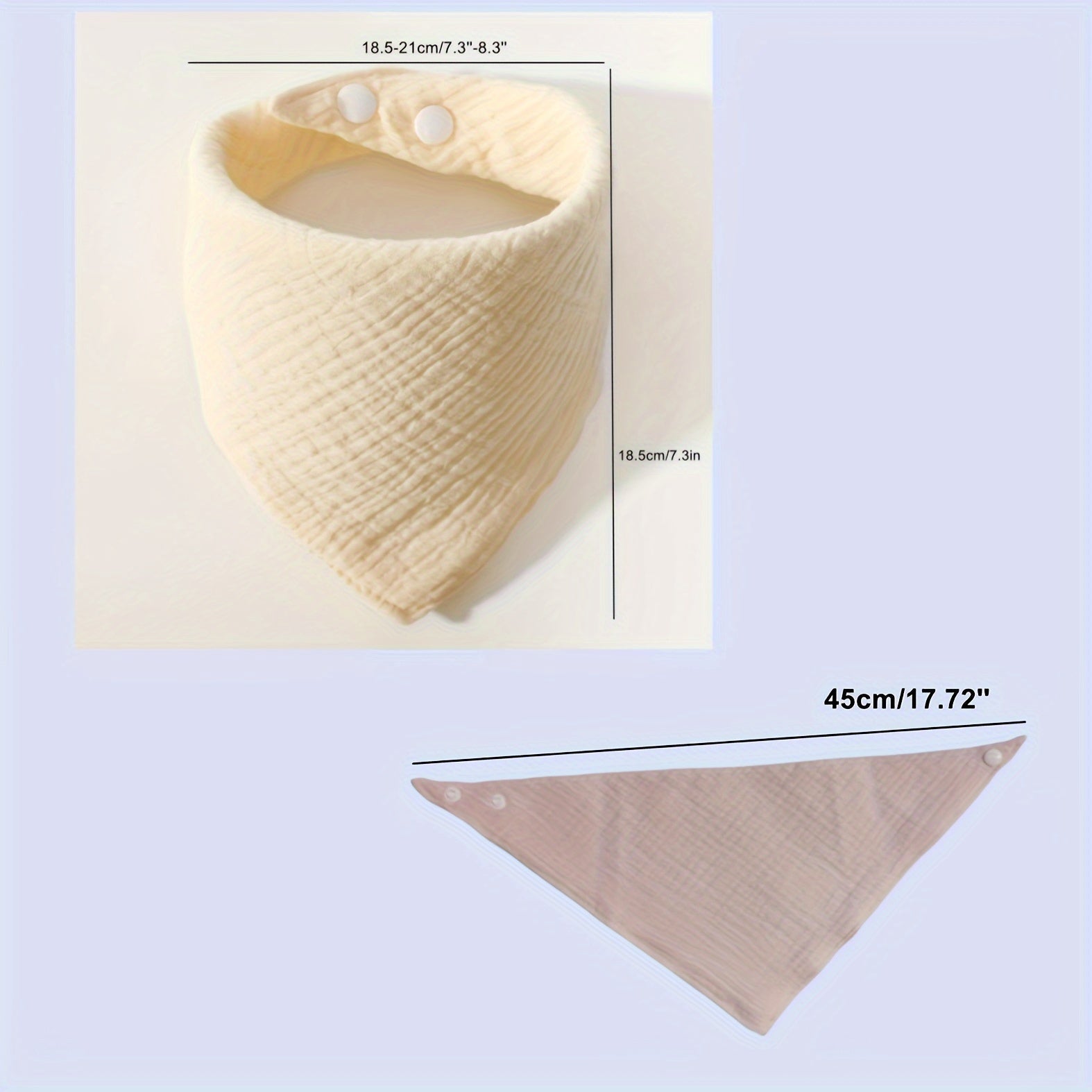 Set of 3 Cotton Baby Bibs with Matching Burp Cloths for Newborns and Infants