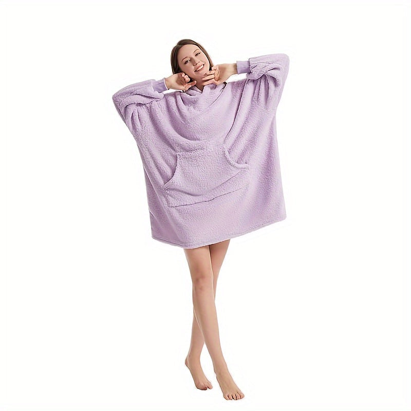 Suéter con capucha de terciopelo de doble cara para mujer y hombre, cálido para otoño e invierno, estilo cómodo a juego