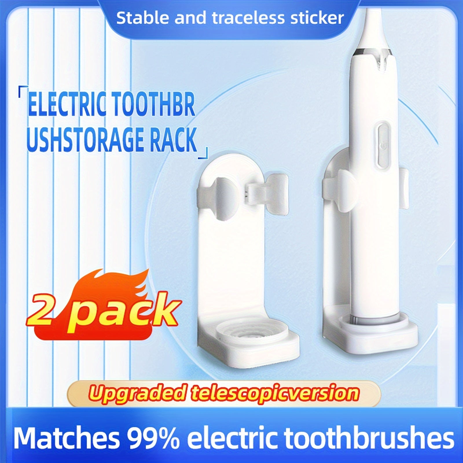 Wall-Mounted Electric Toothbrush Holder No Drill Space-Saving Bathroom Accessory