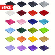 Set of 24 Multicolored Square Pocket Square Handkerchiefs for Men