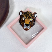 Acrylic Leopard Brooch for Dresses Hats Gift Box