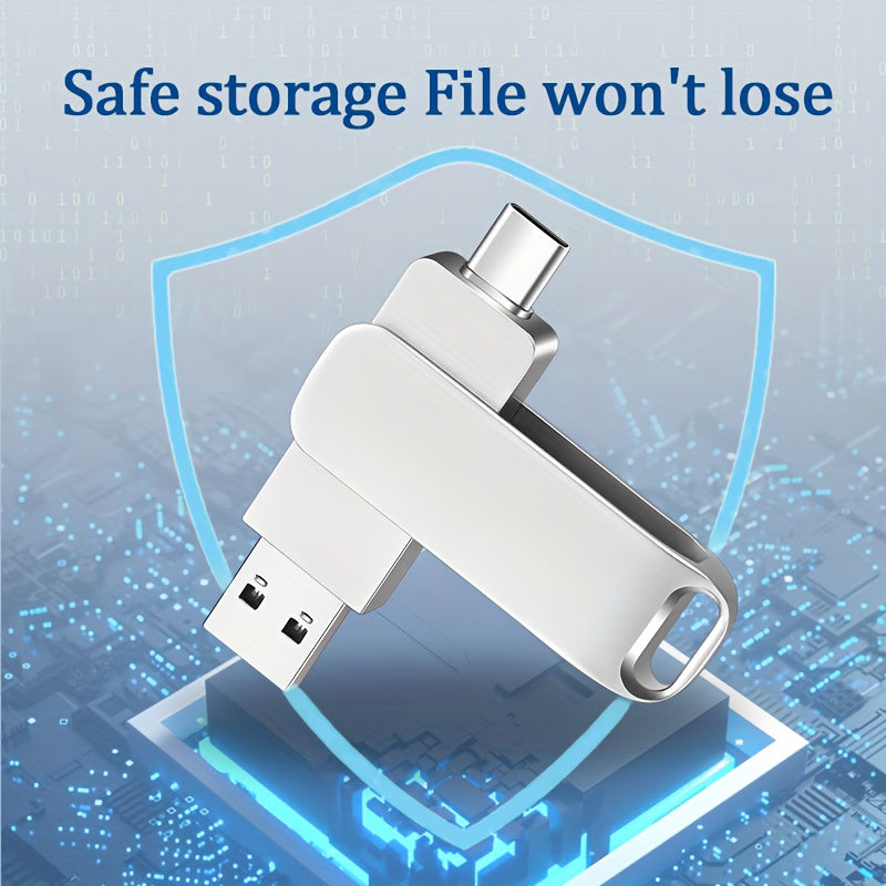 360° Rotating Metal USB Flash Drive 8GB 16GB 32GB 64GB 128GB High-Speed Data Storage