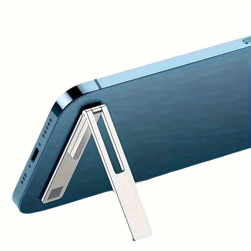 Ultra-Thin Aluminum Alloy Foldable Phone Stand with Adhesive Backing