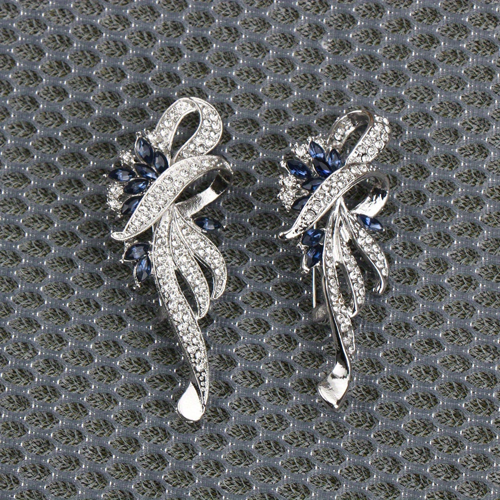2 ta Vintage Luxury Bauhinia Emal Broshlar to'plami, Rhinestone tafsilotlari bilan - Noan'anaviy shaklni o'z ichiga oladi, Lapel yoki Ruksaklar uchun ideal moda bayonoti.