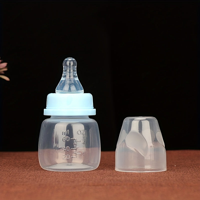 60ml BPA-Free Baby Feeding Bottle Wide Mouth No Handle Pink or Light Blue