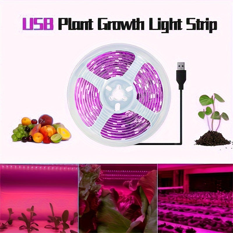 USB Plant Growth Light Strip Full Spectrum Dimmable Indoor Garden Light