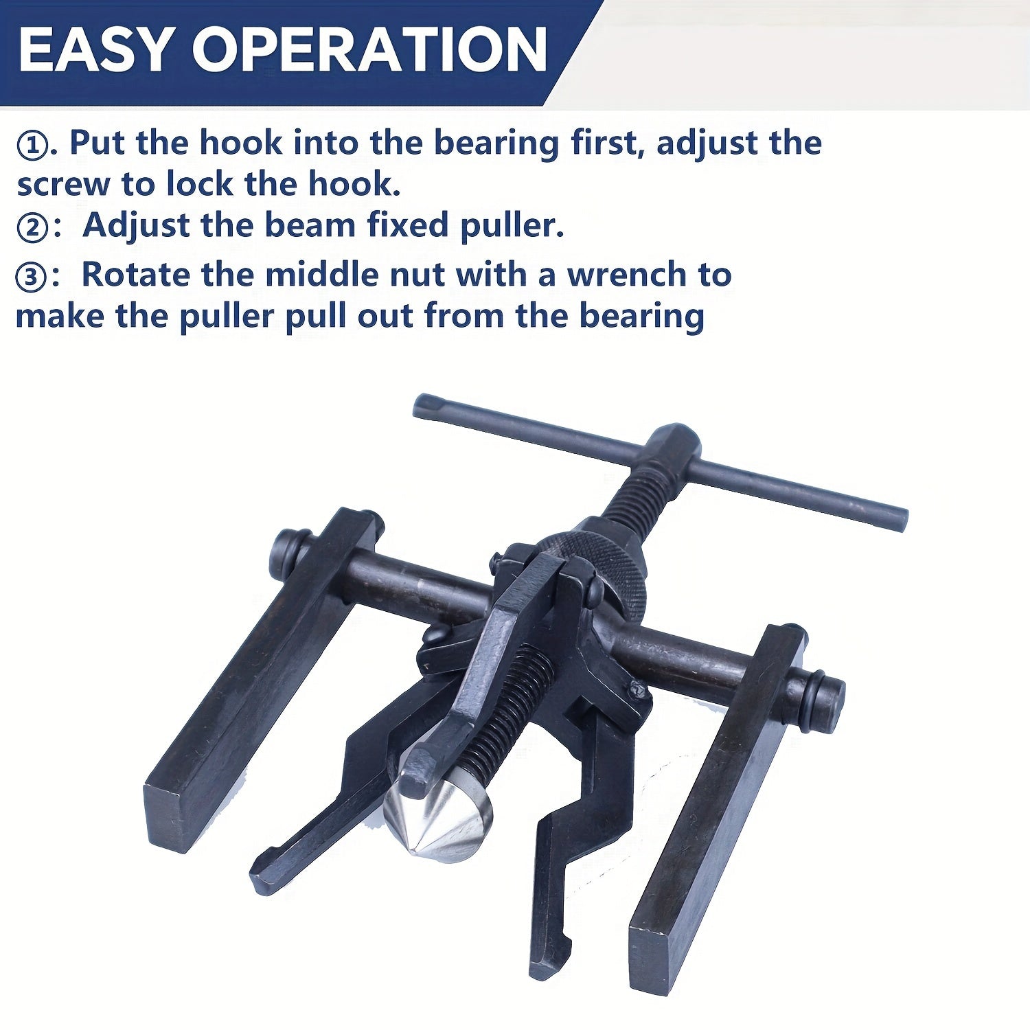 Wheel Inner Bearing Puller Three-Claw Gear Puller Auto Repair Tool Kit