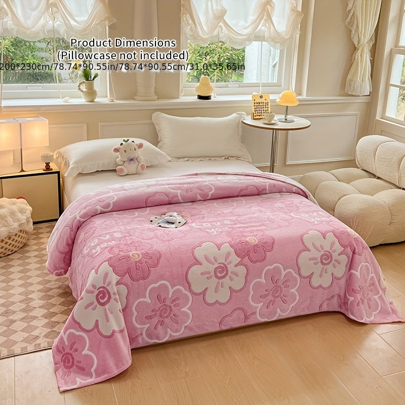 Soft Coral Fleece Throw Blanket Geometric Rainbow Design for Bed Sofa Travel