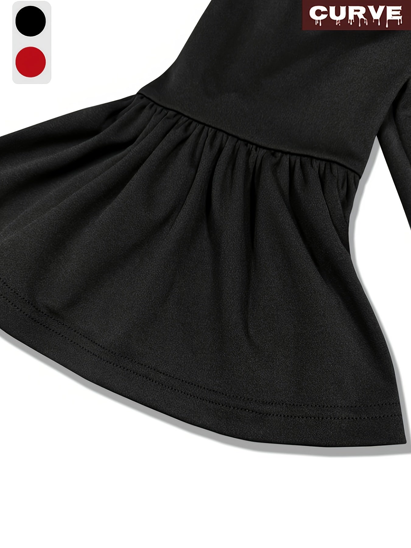 Women Plus Size Solid Color Bubble Sleeve Maxi Dress Casual Long Sleeve