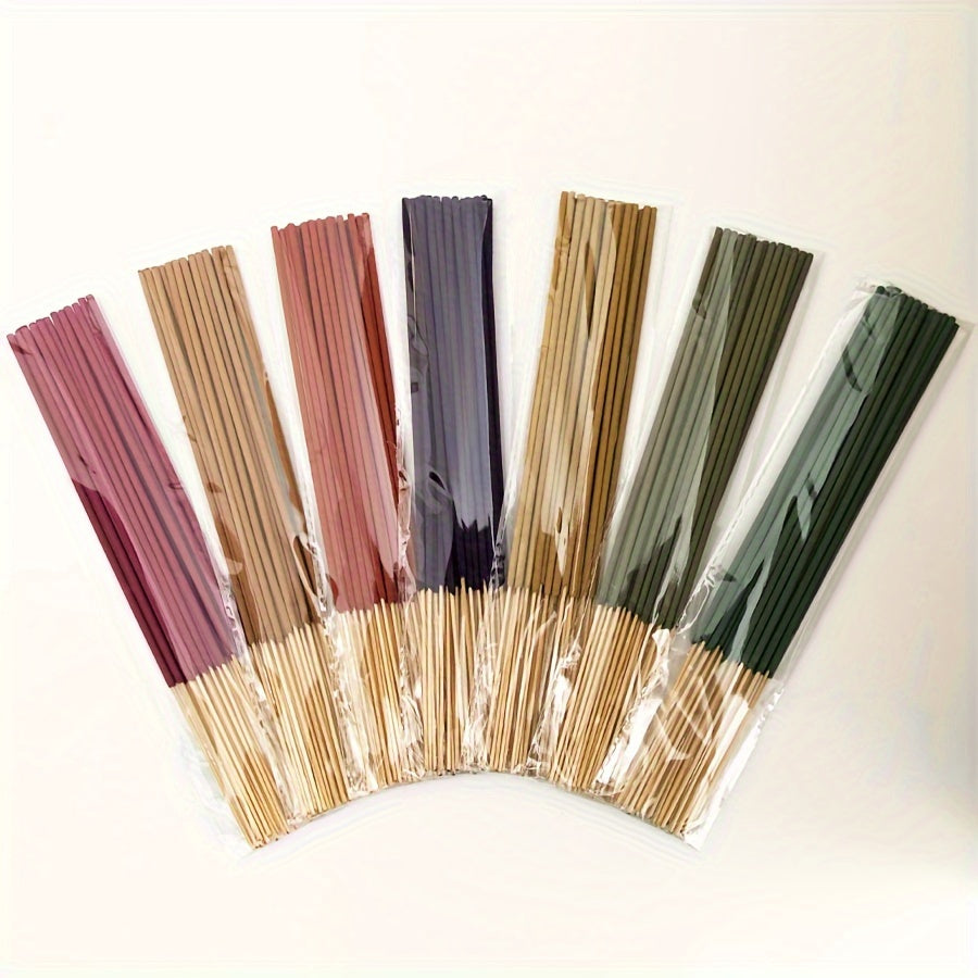 24-Pack Handmade Bamboo Incense Sticks 22cm with 7 Aromatic Scents for Home Use