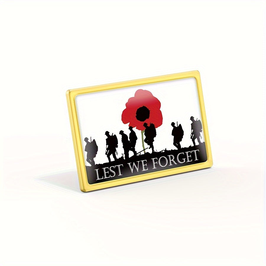 Set of 10 Patriotic Soldier Memorial Brooches Alloy Non-Woven Fabric Quirky Pins