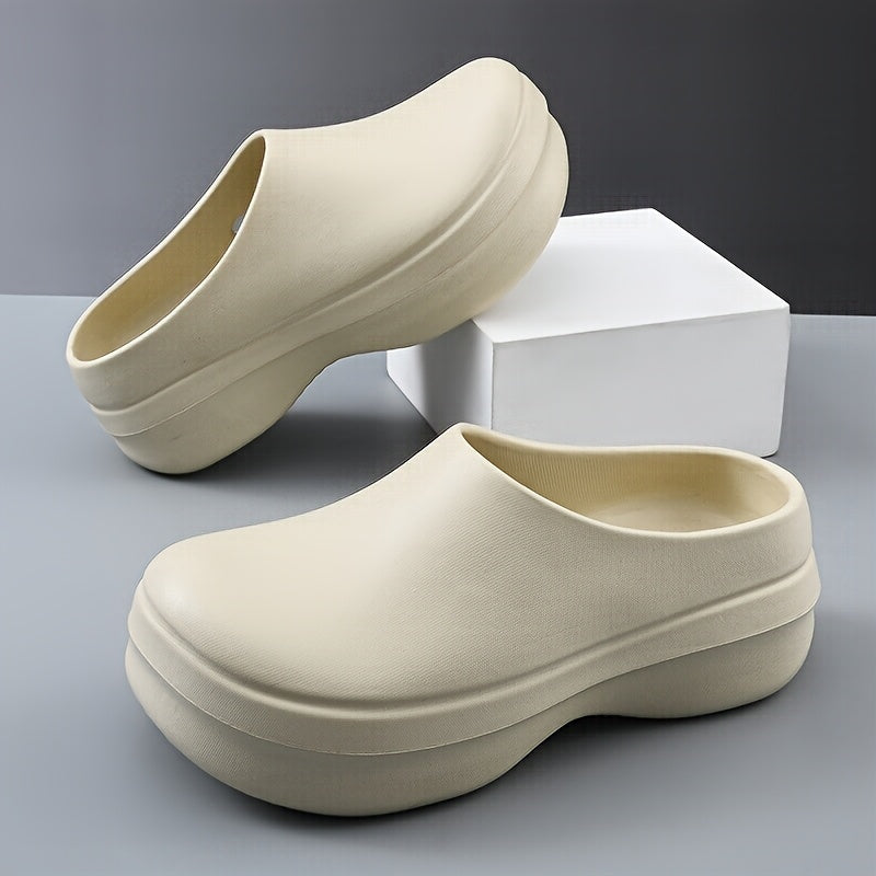 Unisex Solid Color Thick Sole Clogs Lightweight Open Toe Mules