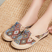 Women's Summer Slides Breathable Fabric Flat Sandals with Strappy Back and Round Toe