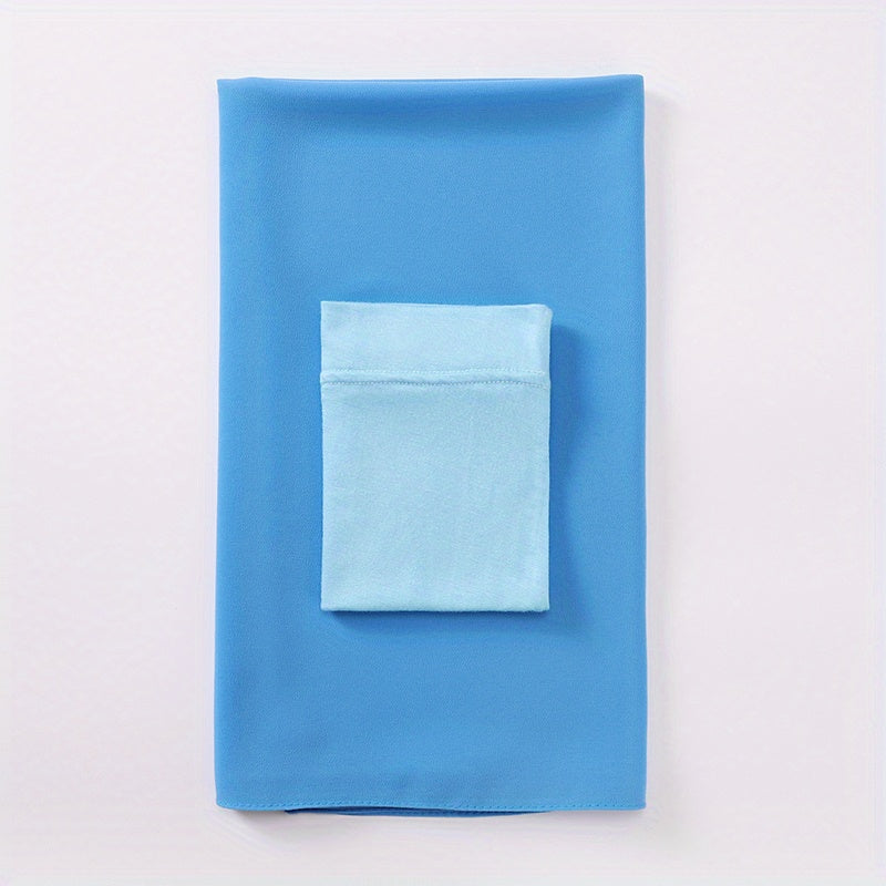 Pink and Gray Chiffon Hijab Scarf Set with Undercap Woven Polyester Stylish Headscarf for Women