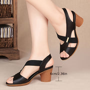 Women's Yellow High Heel Sandals - Open Toe Chunky Heel Summer Casual