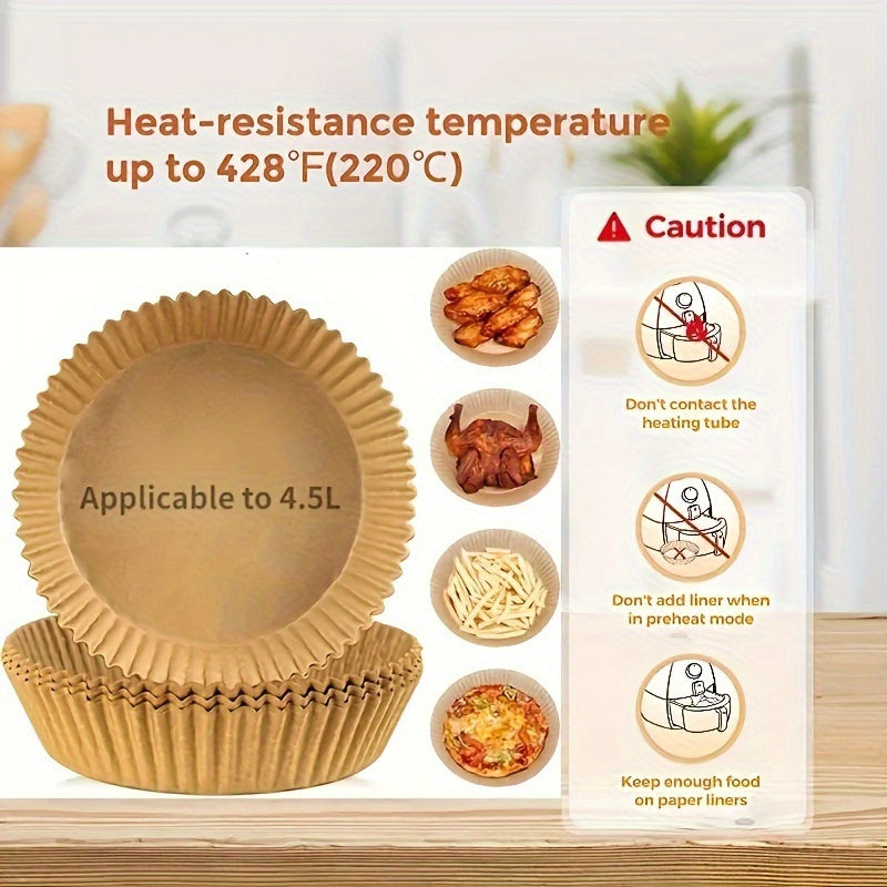 Round Silicone-Coated Non-Stick Air Fryer Liners for Baking and Cooking