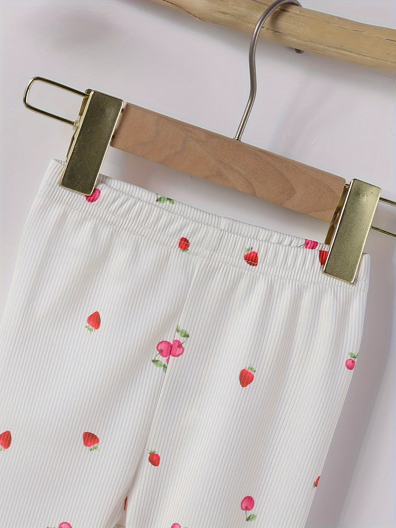 Девочки Кэжуал Комплект Брюк 5 Шт. Радуга Цветок Полоска Весна Лето Вязаная Ткань