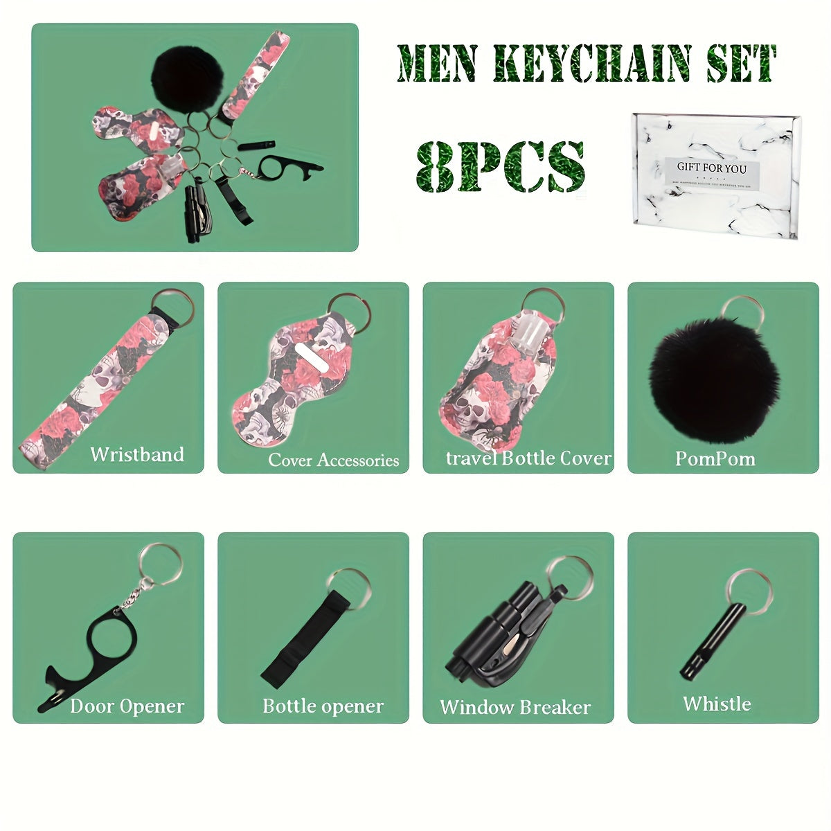 Men's Safety Protection Set with Gift Box, 8-Piece Protective Accessories