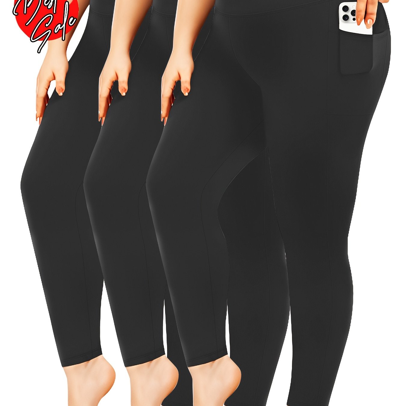 Plus Size Women’s Leggings High Waist Tummy Control Soft Yoga Pants for Workout