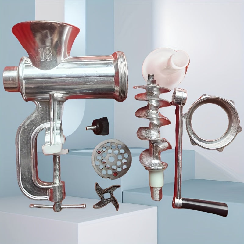 Manual Aluminum Sausage Stuffer for Meat Filling and Grinding, Durable Hand Crank Tool