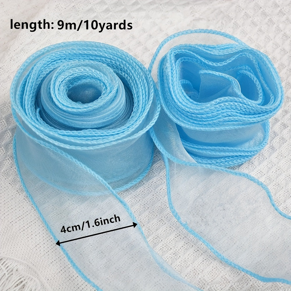 Envoltura de regalo para el Día de San Valentín con cinta de raso de gasa para decoraciones de bodas