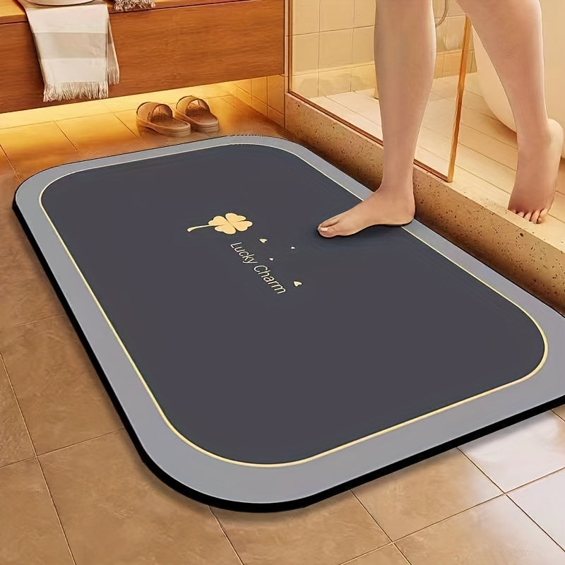 Alfombra de baño absorbente y antideslizante con diseño geométrico para ducha y entrada