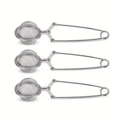 Large 3-Piece Stainless Steel Tea Strainer Set with Handle for Loose Leaf Tea Brewing