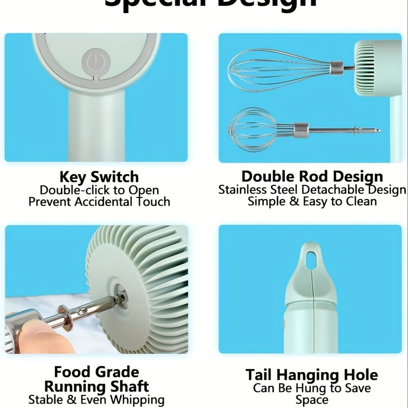 Electric Handheld Egg Beater Mixer for Baking Cream Whipping