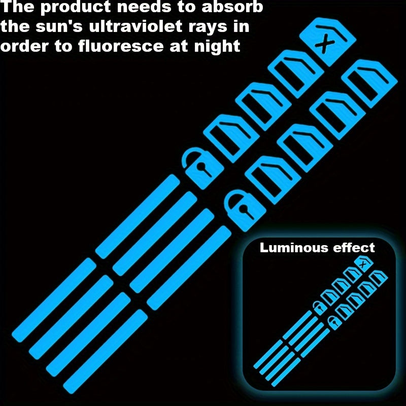 Avtomobil ichki qismi uchun oynalar tugmalari uchun yorituvchi stikerlar Yashil Koʻk Sariq Fluorescent