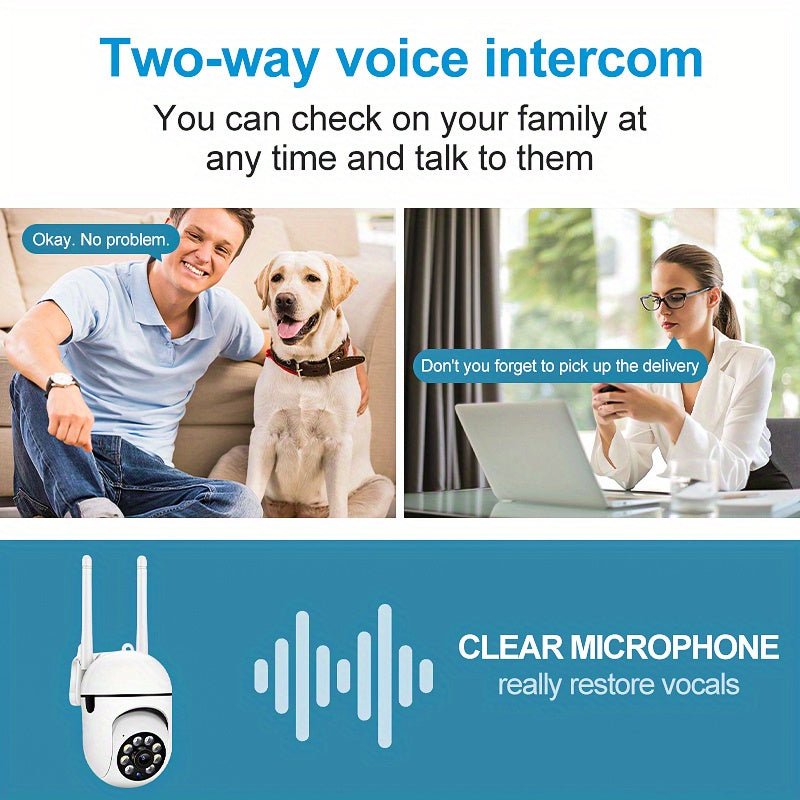 Wireless Security Camera 1440P HD Night Vision Two-Way Audio Motion Alerts Gimbal USB Powered