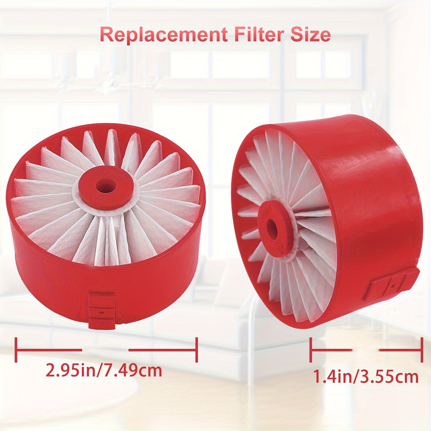 Washable Reusable Vacuum Replacement Filters 6-Pack for Cordless Stick Vacuum