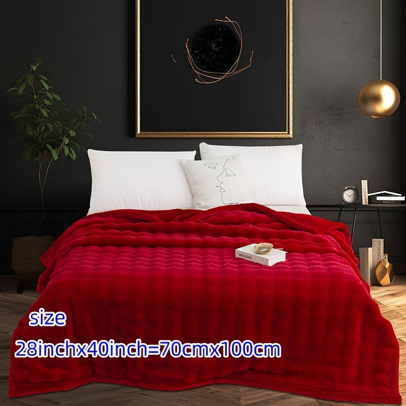 Luxury Blanket Thickened Rabbit Velvet Bubble Design Breathable Skin-Friendly Machine Washable