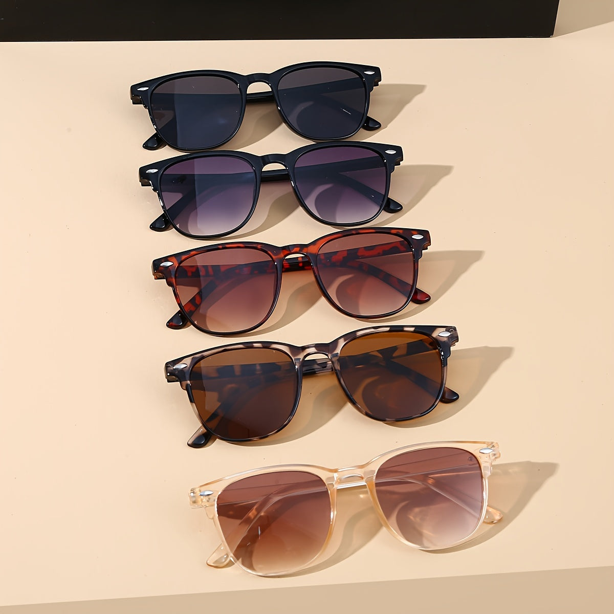 Set of 5 Unisex Polarized Round Glasses with Polycarbonate Lenses for Fishing and Outdoor Activities