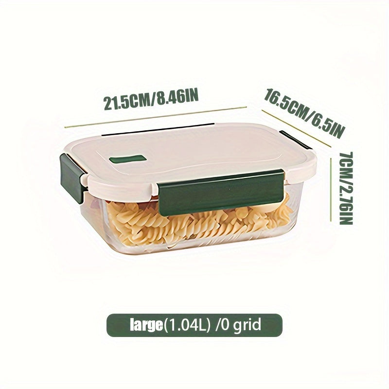 Borosilicate Glass Lunch Box with Snap Lid Microwave Safe Leak-Proof Meal Prep Container
