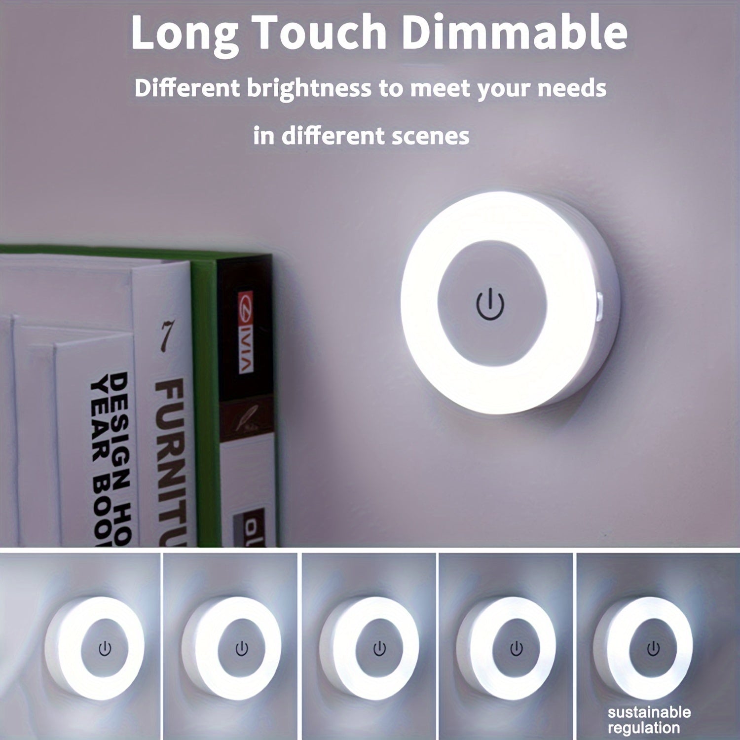 LED Touch Night Light with Adjustable Dimming and Color for Nursery Bedroom Hallway Living Room