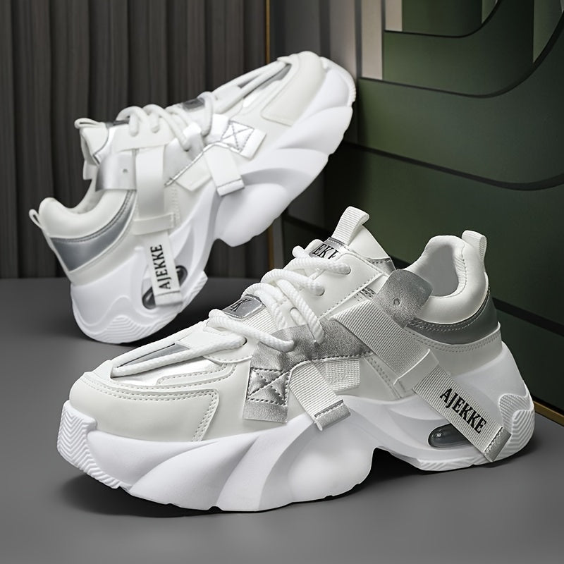 Men's Casual Low-Top Sneakers with Thick Soles for Spring Outdoor Sports