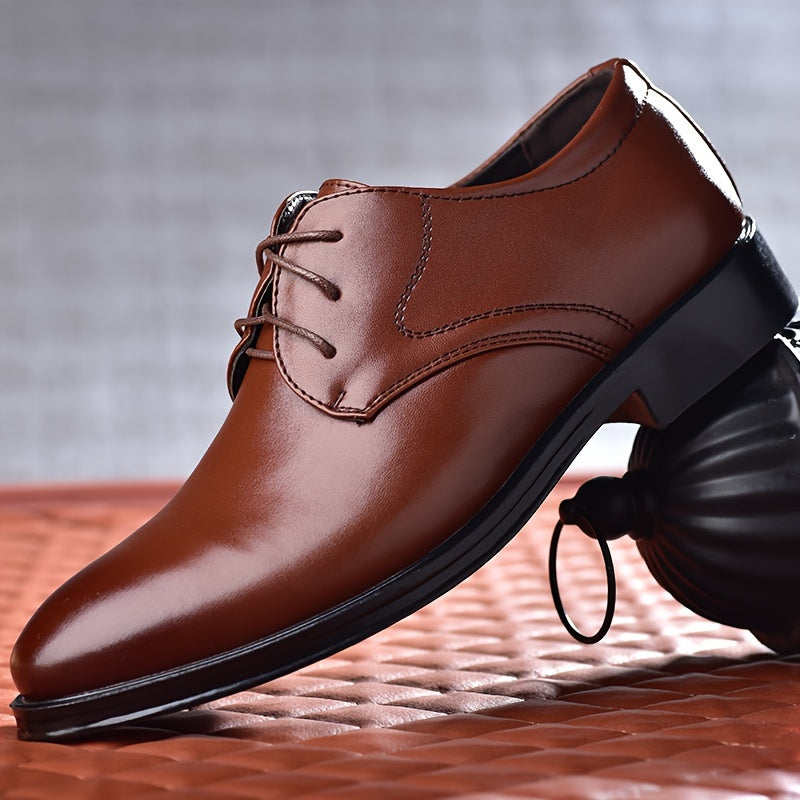 Men's Formal Shoes Leather Lace-Up Business Shoes for Weddings Parties Office