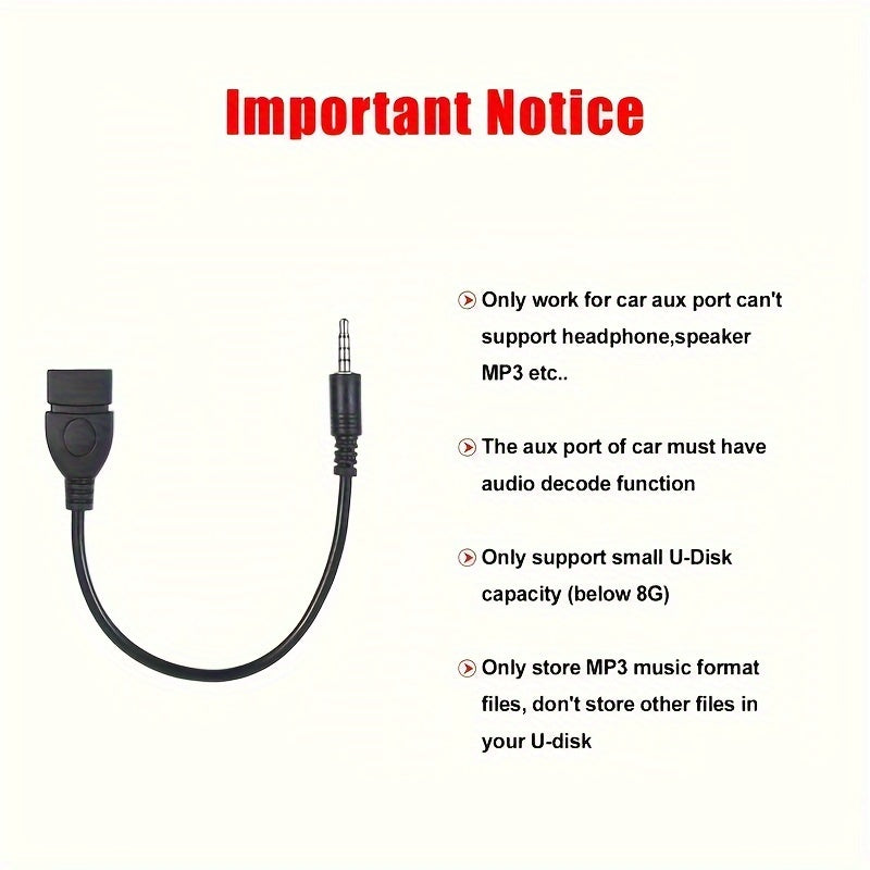 Universal 3.5mm AUX dan USB Audio Kabeli Qora Avtomobil Adapteri Erkakdan Ayolga