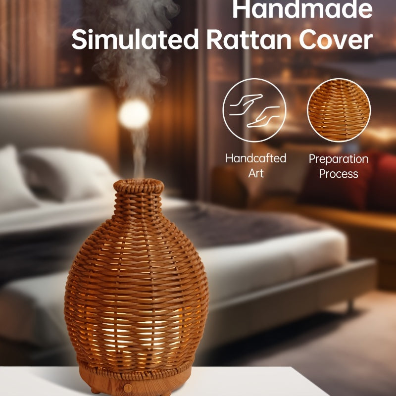 Wicker Humidifier for Sleep and Relaxation with Aromatherapy for Bedroom Office Travel