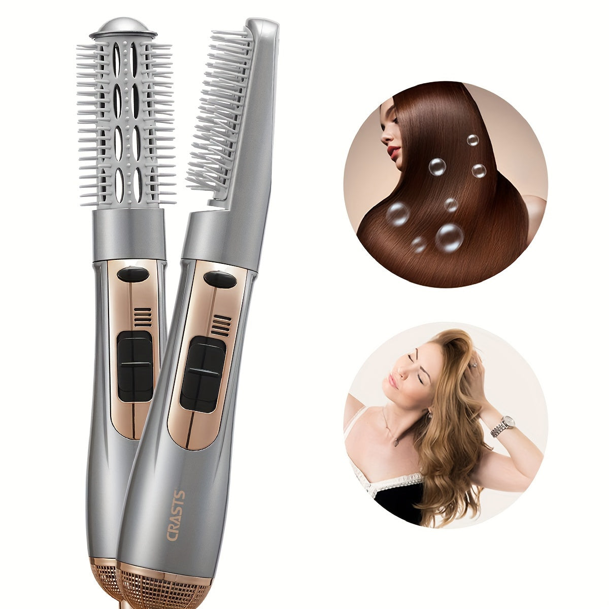 Dual-Function Hair Styler with Auto Shut-Off Thermometer Control 1.5-2.5m Cord